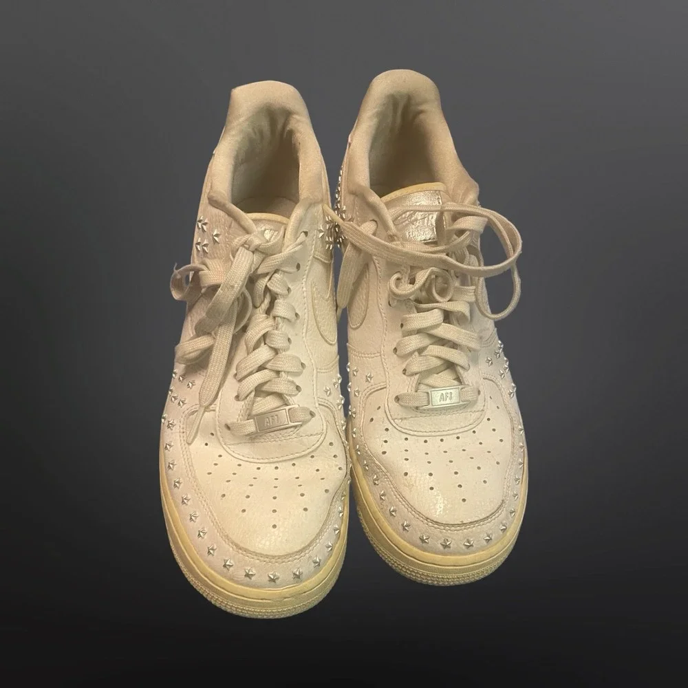 Nike Air Force 1 07 XX‎ Star Studded White Oil Grey Womens 10.5 AR0639-100